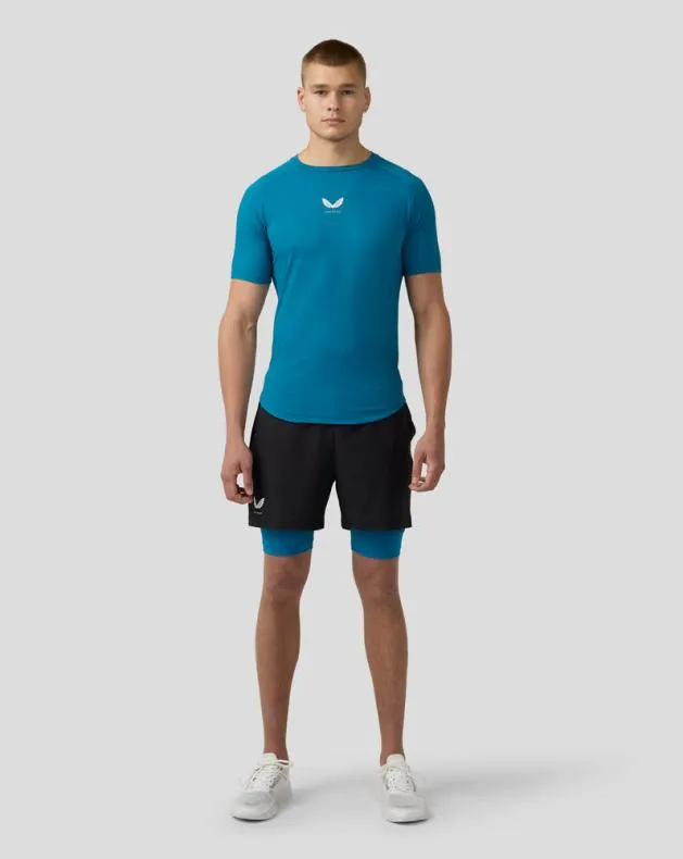Men Castore Shorts Flow Lightweight 2in1 Shorts 8211 Dark Aqua