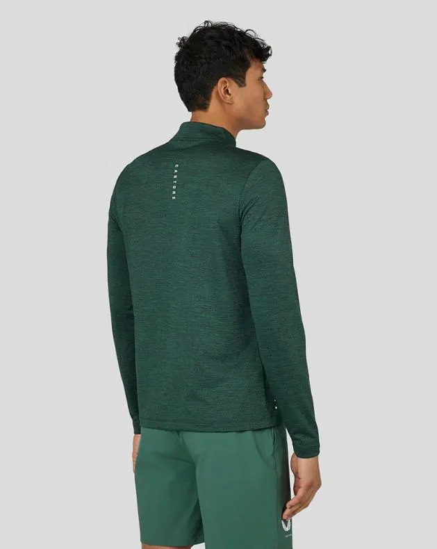 Men Castore Tops Active Marl Quarter Zip 8211 Green