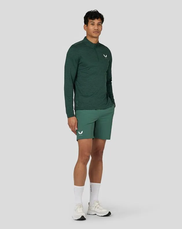 Men Castore Tops Active Marl Quarter Zip 8211 Green