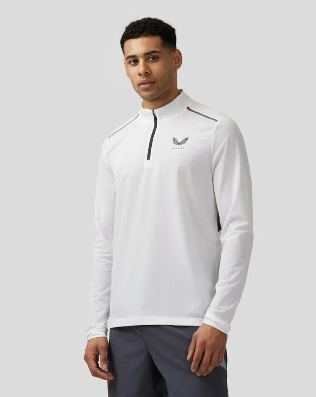 Men Castore Tops Apex Aeromesh Quarter Zip 8211 White