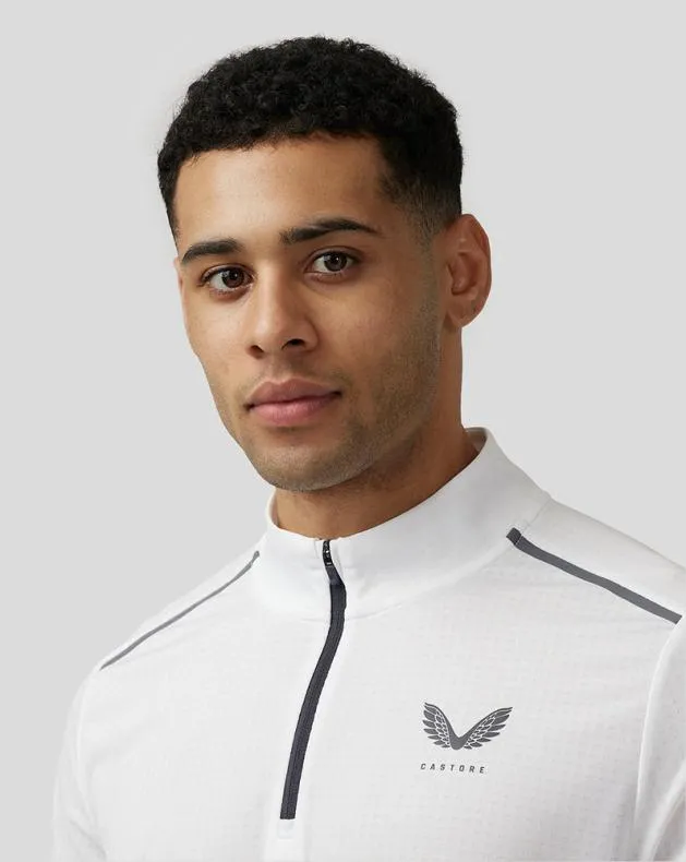 Men Castore Tops Apex Aeromesh Quarter Zip 8211 White