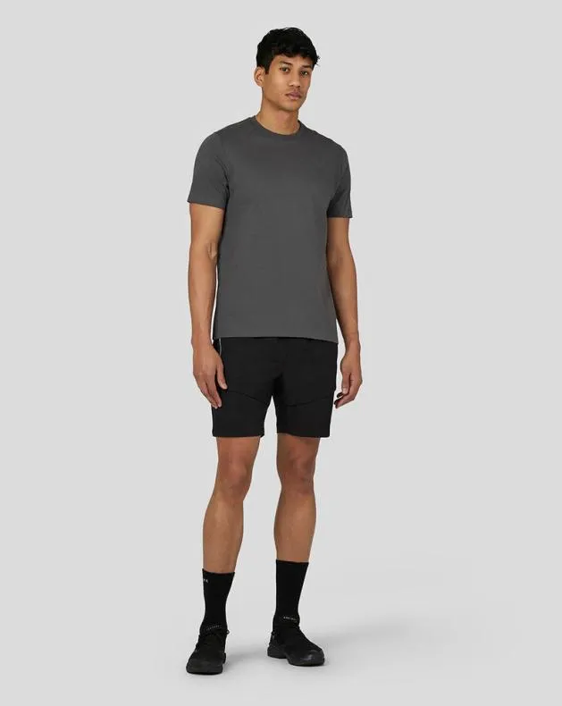Men Castore Tops Flex Short Sleeve Woven TShirt 8211 Gunmetal