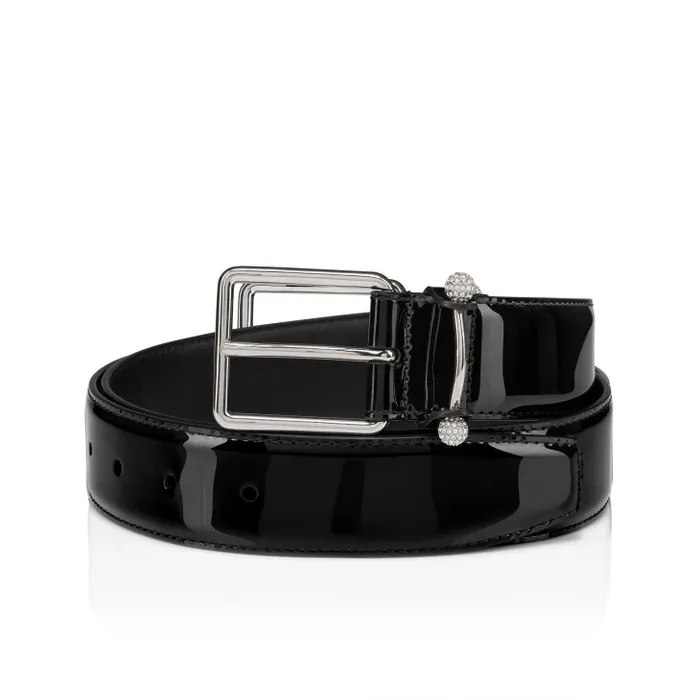 Men Chambeliss Belt 8211 Patent Leather And Night Strass 8211 Black Christian Louboutin Belts Men Chambeliss Belt 8211 Patent Leather And Night Strass 8211 Black Christian Louboutin Belts