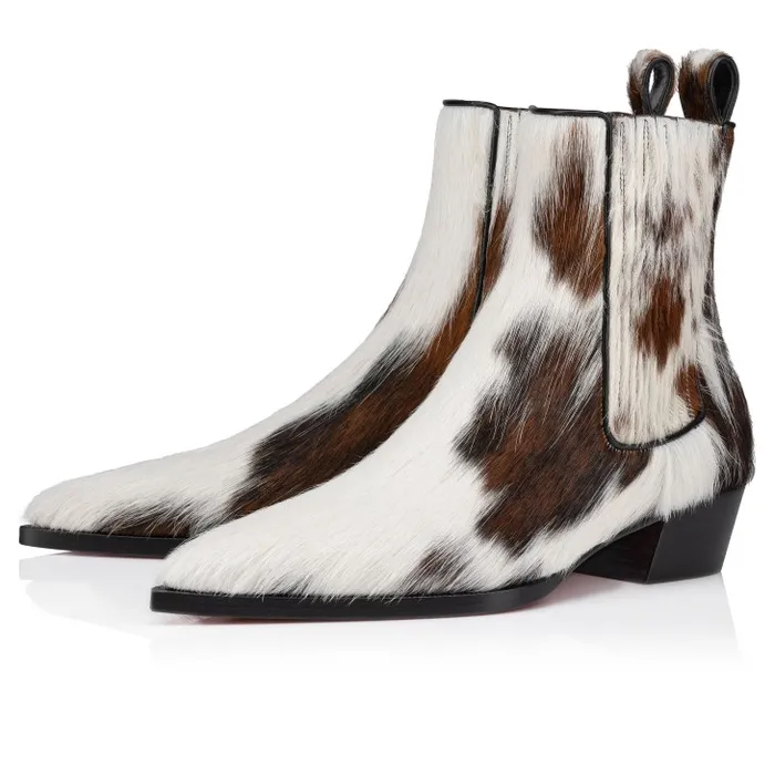 Men Cheliviss Boots 8211 Hairy Calf quotMeuhquot 8211 Brown And White Christian Louboutin Boots Men Cheliviss Boots 8211 Hairy Calf quotMeuhquot 8211 Brown And White Christian Louboutin Boots