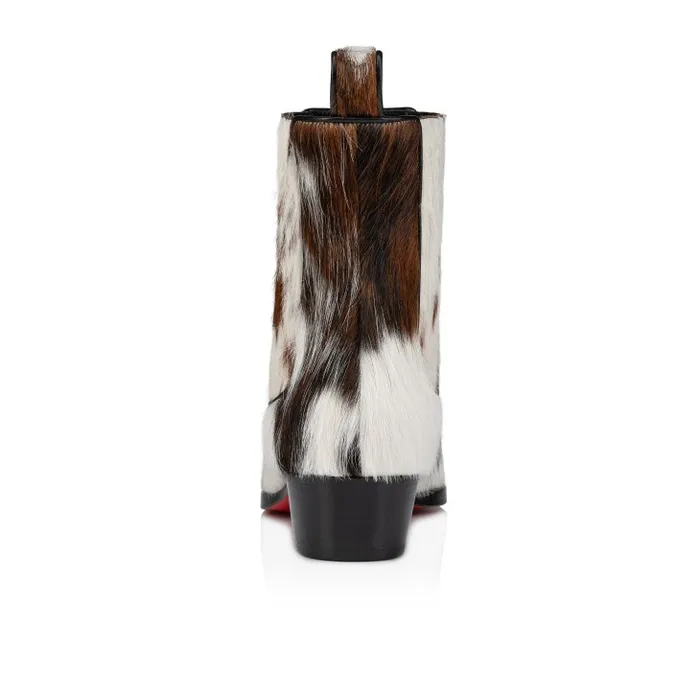 Men Cheliviss Boots 8211 Hairy Calf quotMeuhquot 8211 Brown And White Christian Louboutin Boots