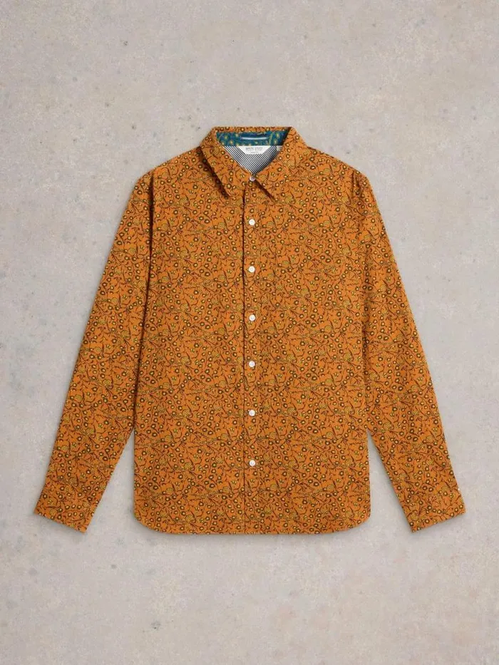 Men Climbing Thorns Printed Shirt Orange Multi White Stuff Shirts Men Climbing Thorns Printed Shirt Orange Multi White Stuff Shirts