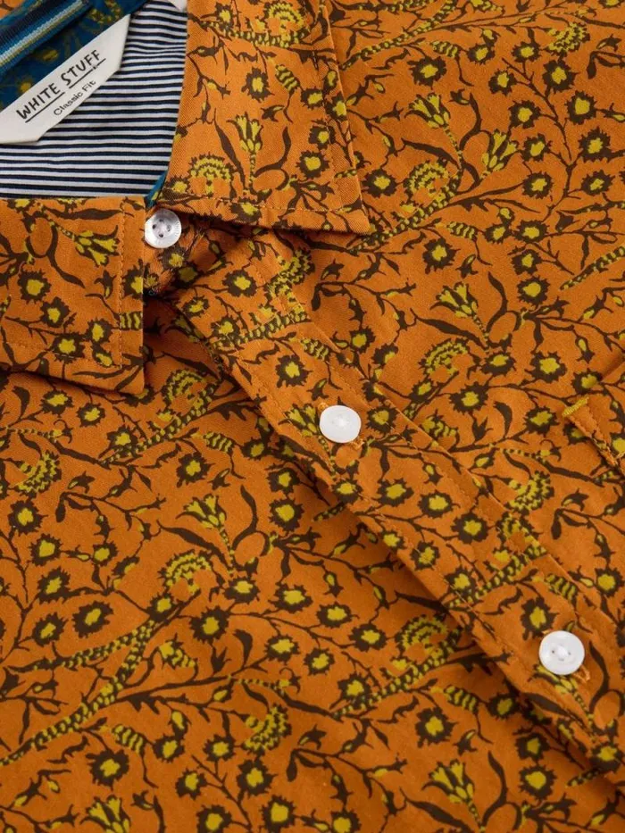 Men Climbing Thorns Printed Shirt Orange Multi White Stuff Shirts Men Climbing Thorns Printed Shirt Orange Multi White Stuff Shirts