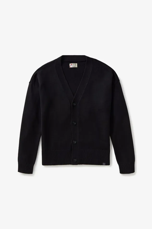 Men Coats and Jackets Fila Baseline Cardigan 001 Black