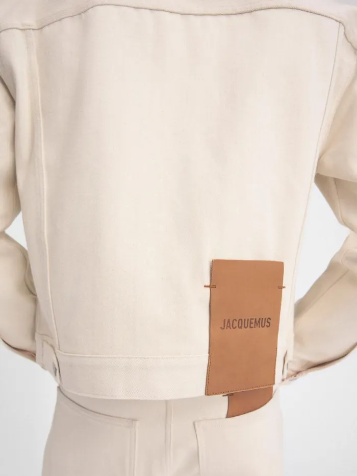 Men Denim JACQUEMUS The Denim DeNmes Jacket Offwhite Red Stripes Men Denim JACQUEMUS The Denim DeNmes Jacket Offwhite Red Stripes