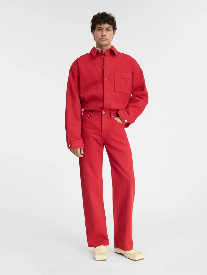 Men Denim JACQUEMUS The Straight DeNmes Denim Pants Red