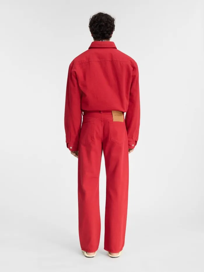 Men Denim JACQUEMUS The Straight DeNmes Denim Pants Red Men Denim JACQUEMUS The Straight DeNmes Denim Pants Red