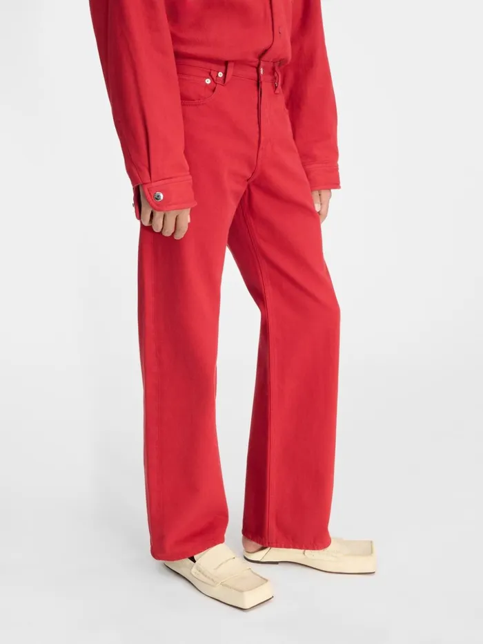 Men Denim JACQUEMUS The Straight DeNmes Denim Pants Red Men Denim JACQUEMUS The Straight DeNmes Denim Pants Red