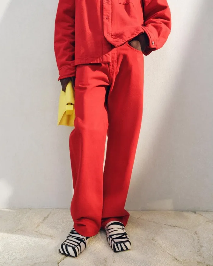 Men Denim JACQUEMUS The Straight DeNmes Denim Pants Red Men Denim JACQUEMUS The Straight DeNmes Denim Pants Red