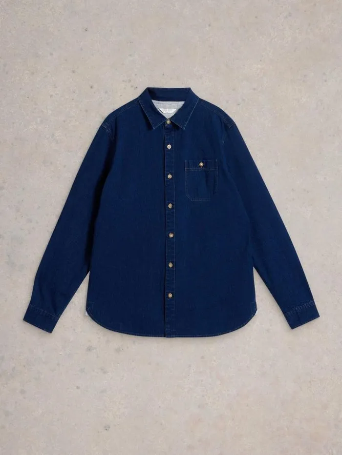 Men Denim Shirt Mid Denim White Stuff Shirts Men Denim Shirt Mid Denim White Stuff Shirts