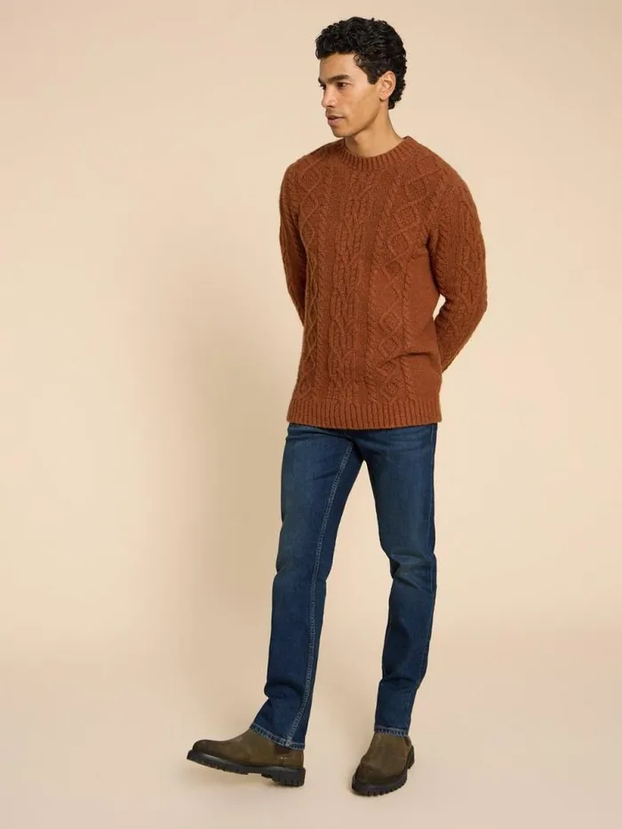 Men Eastwood Straight Jean Dark Blue White Stuff Jeans