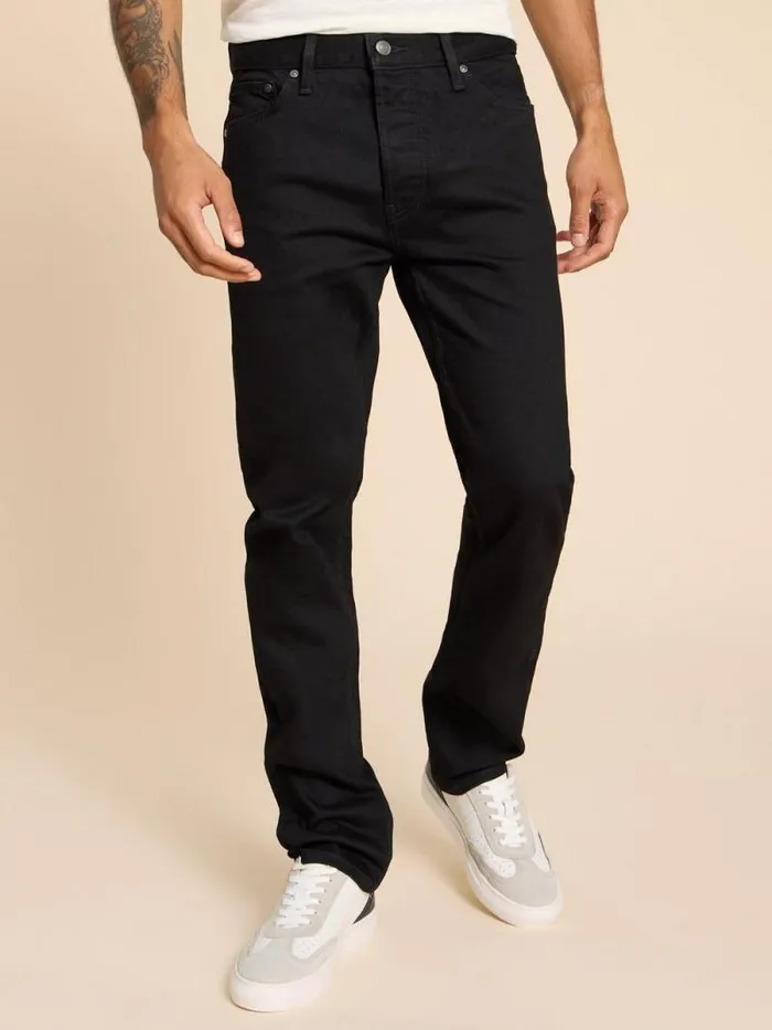 Men Eastwood Straight Jean Pure Black White Stuff Jeans