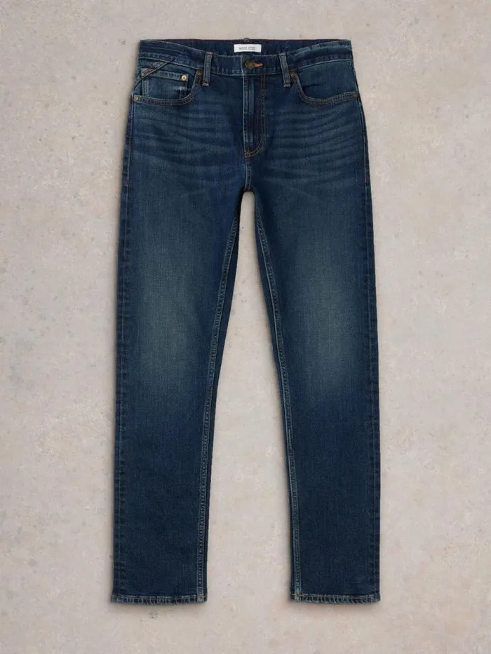 Men Eastwood Straight Jean Zip Fly Dark Blue White Stuff Jeans Men Eastwood Straight Jean Zip Fly Dark Blue White Stuff Jeans