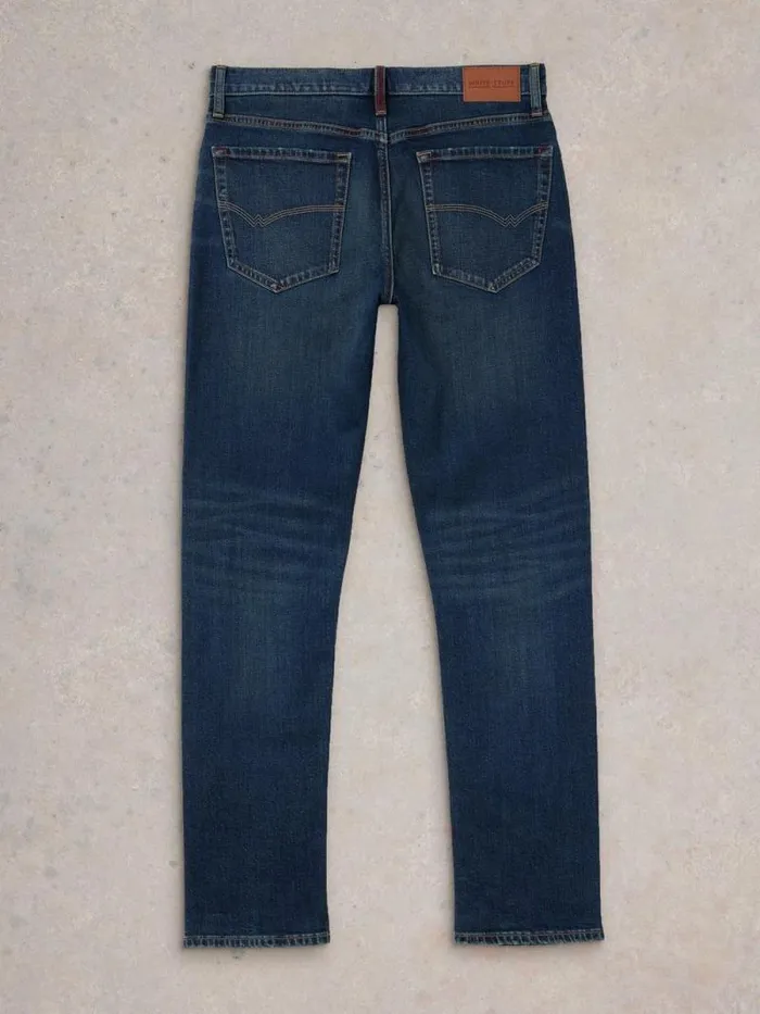 Men Eastwood Straight Jean Zip Fly Dark Blue White Stuff Jeans Men Eastwood Straight Jean Zip Fly Dark Blue White Stuff Jeans