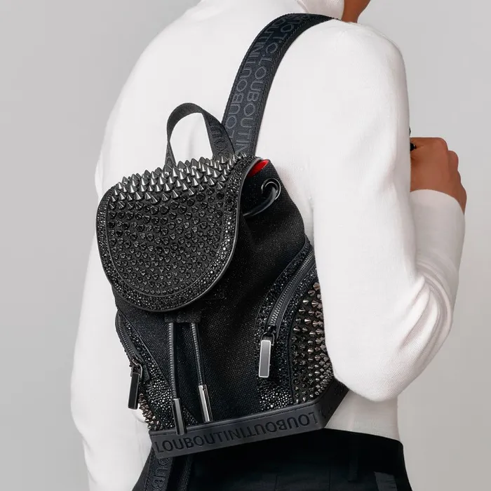 Men Explorafunk Small Backpack 8211 Denim Veau Velours And Spikes Loubinthesky 8211 Black Christian Louboutin Crossbody Bags Men Explorafunk Small Backpack 8211 Denim Veau Velours And Spikes Loubinthesky 8211 Black Christian Louboutin Crossbody Bags