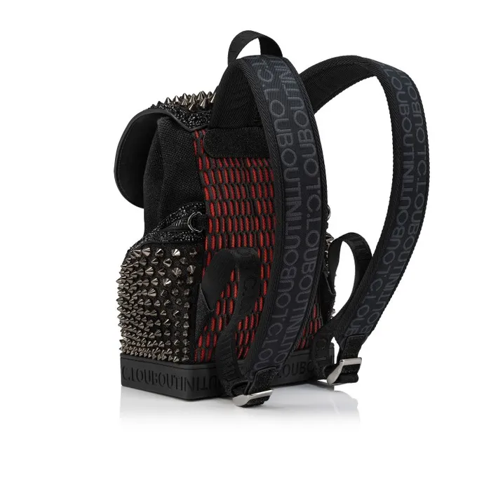 Men Explorafunk Small Backpack 8211 Denim Veau Velours And Spikes Loubinthesky 8211 Black Christian Louboutin Crossbody Bags