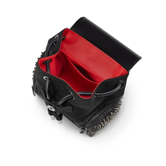 Men Explorafunk Small Backpack 8211 Denim Veau Velours And Spikes Loubinthesky 8211 Black Christian Louboutin Crossbody Bags
