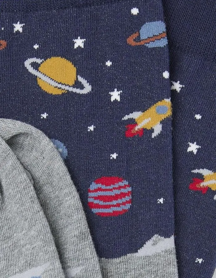 Men FatFace Buy 2 Get 1 Free Socks 1 Pack Space Socks Multi