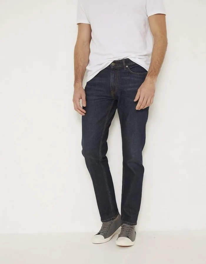 Men FatFace Jeans Slim Dark Vintage Wash Jeans Denim