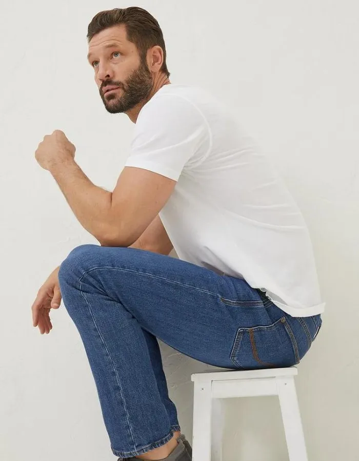 Men FatFace Jeans Slim Mid Wash Jeans Denim