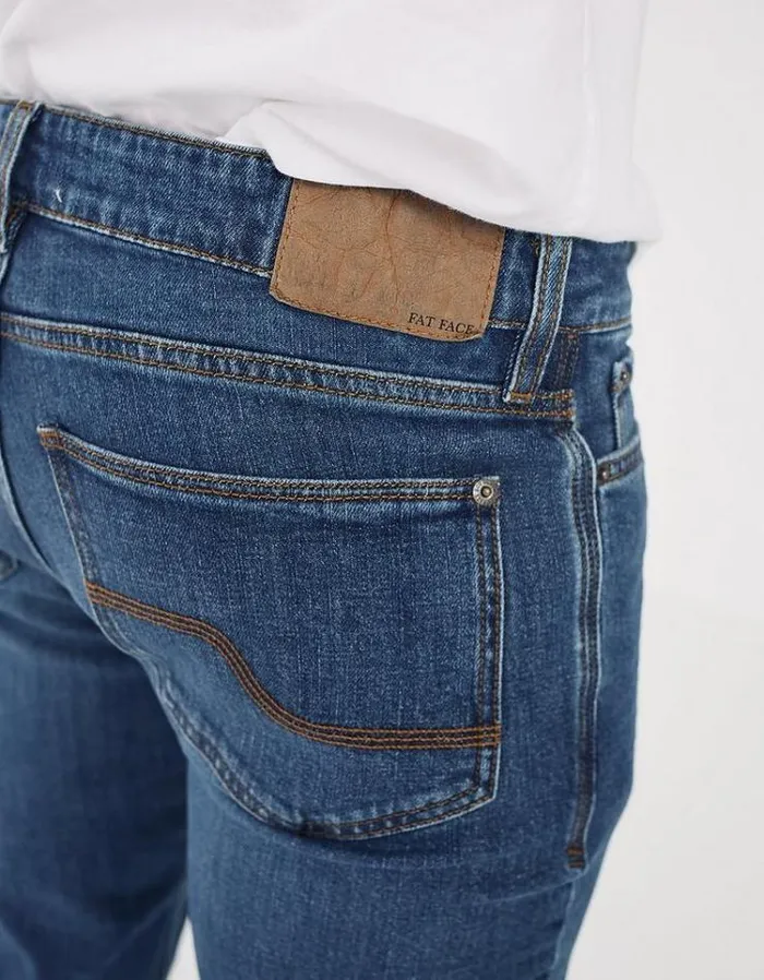 Men FatFace Jeans Slim Stone Wash Jeans Denim