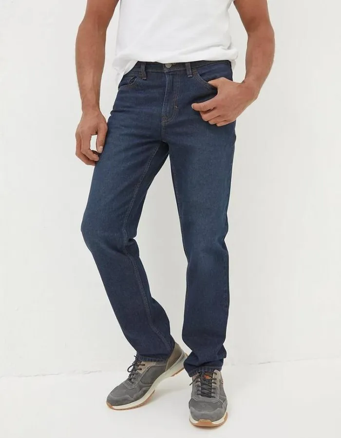 Men FatFace Jeans Straight Fit Recycled Jeans Dark Vintage Blue