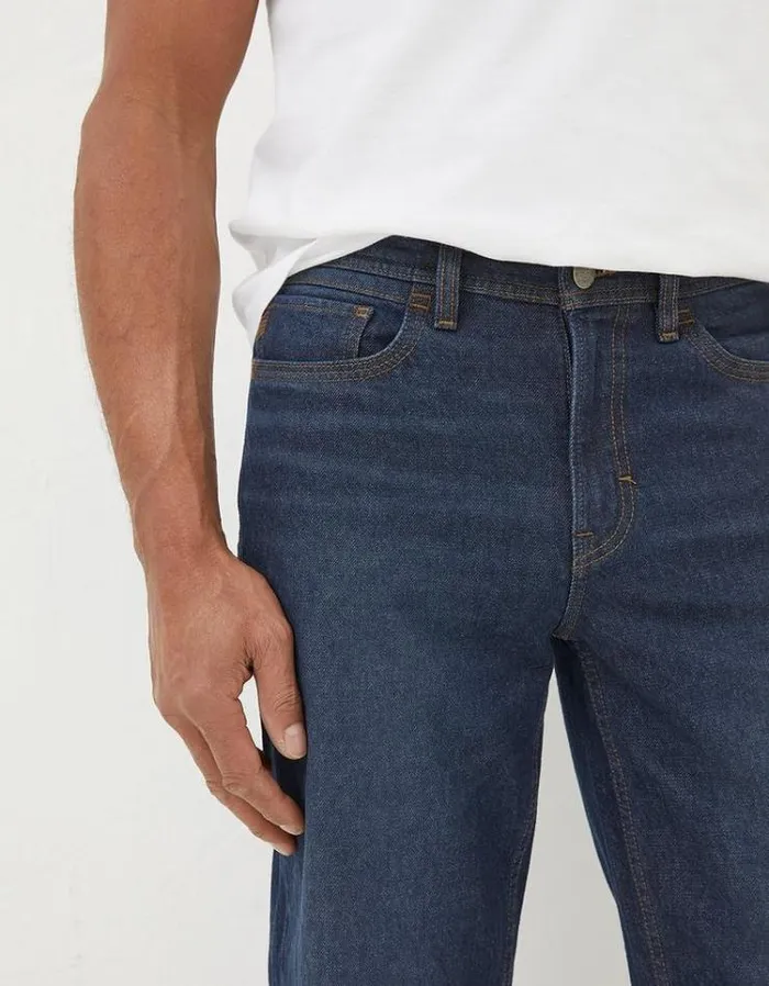 Men FatFace Jeans Straight Fit Recycled Jeans Dark Vintage Blue