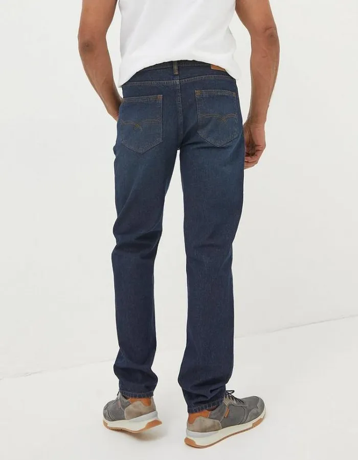 Men FatFace Jeans Straight Fit Recycled Jeans Dark Vintage Blue