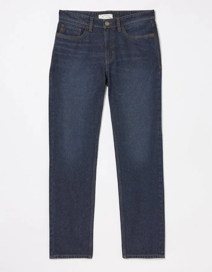 Men FatFace Jeans Straight Fit Recycled Jeans Dark Vintage Blue