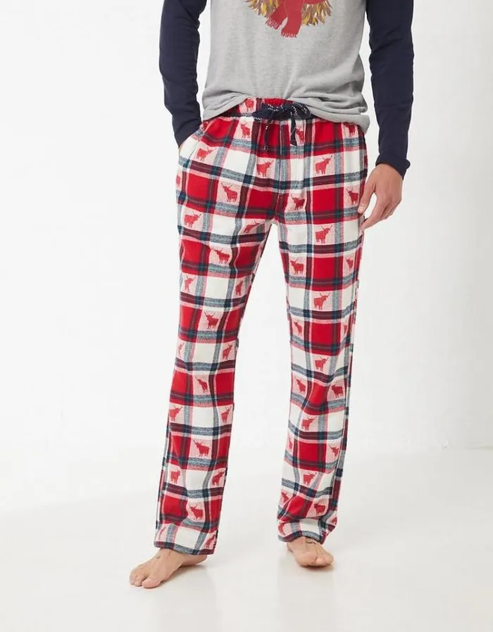 Men FatFace Men039s Sale Highland Cow Jacquard Pj Bottoms Red