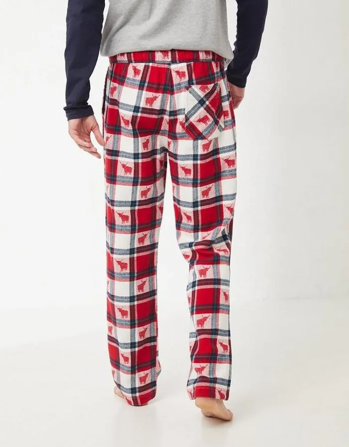 Men FatFace Men039s Sale Highland Cow Jacquard Pj Bottoms Red