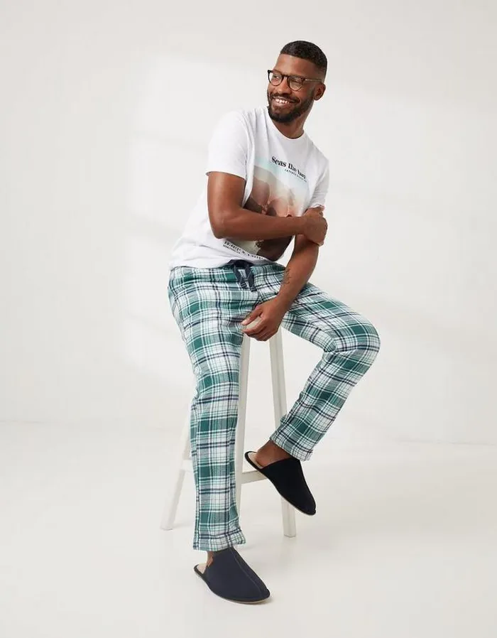 Men FatFace Men039s Sale Nailsea Checked PJ Bottoms Grass Green