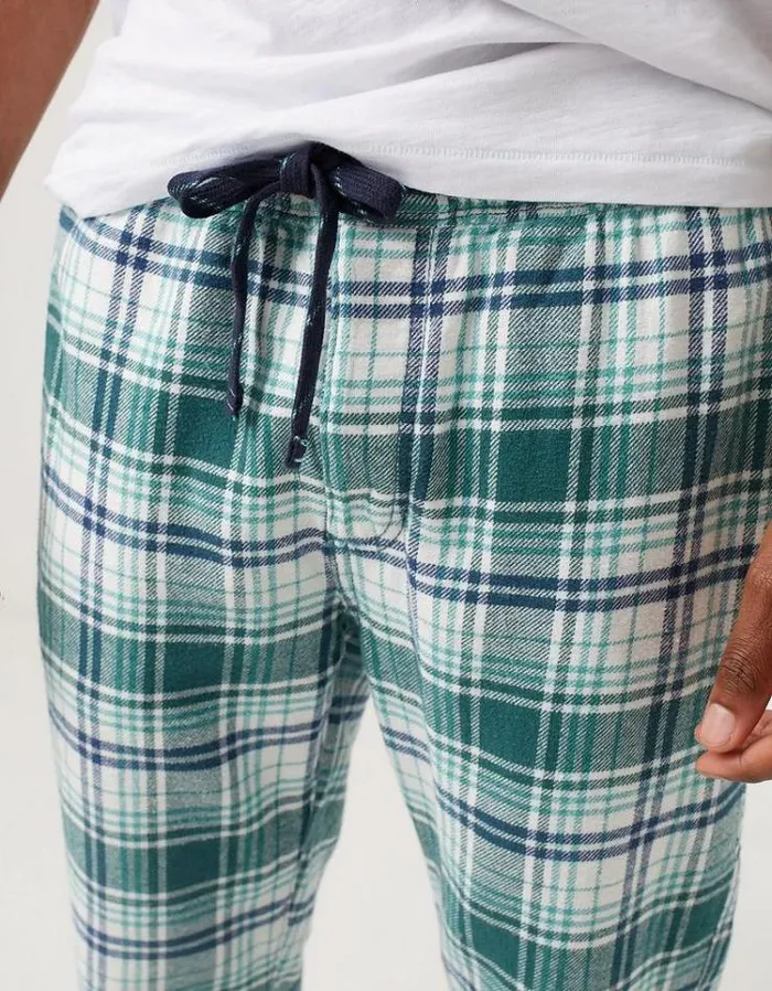 Men FatFace Men039s Sale Nailsea Checked PJ Bottoms Grass Green