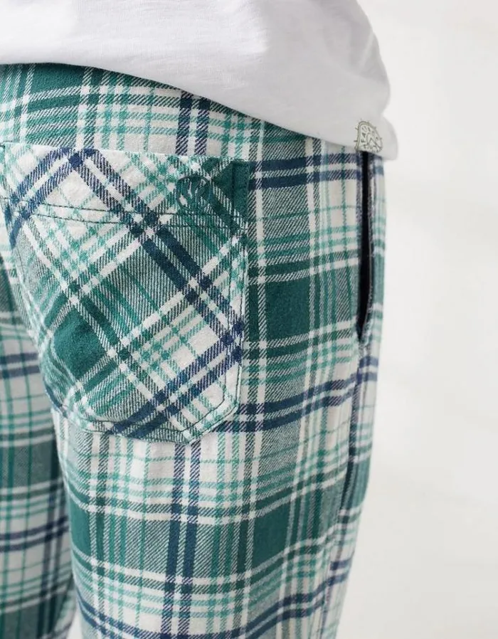 Men FatFace Men039s Sale Nailsea Checked PJ Bottoms Grass Green