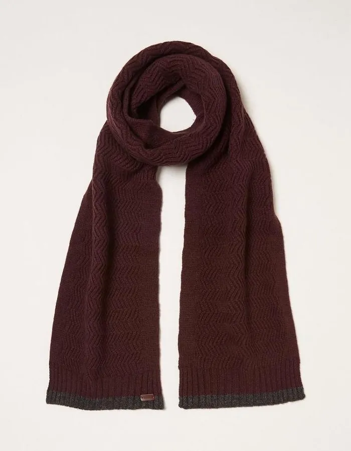 Men FatFace Men039s Sale Zig Zag Scarf Burgundy
