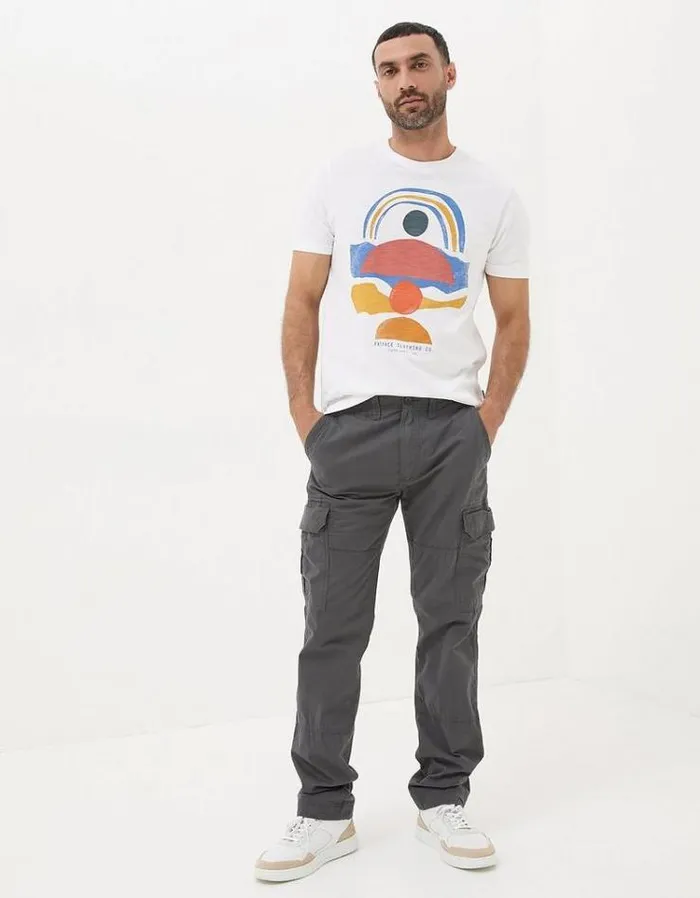 Men FatFace Pants and Chinos Corby Straight Cargo Pants Dark Grey