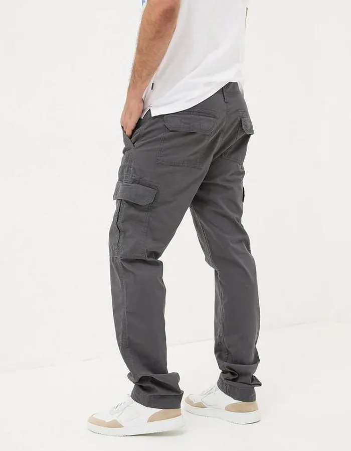 Men FatFace Pants and Chinos Corby Straight Cargo Pants Dark Grey