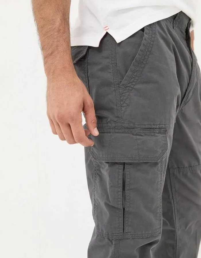 Men FatFace Pants and Chinos Corby Straight Cargo Pants Dark Grey