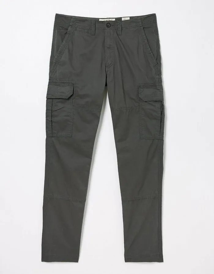 Men FatFace Pants and Chinos Corby Straight Cargo Pants Dark Grey