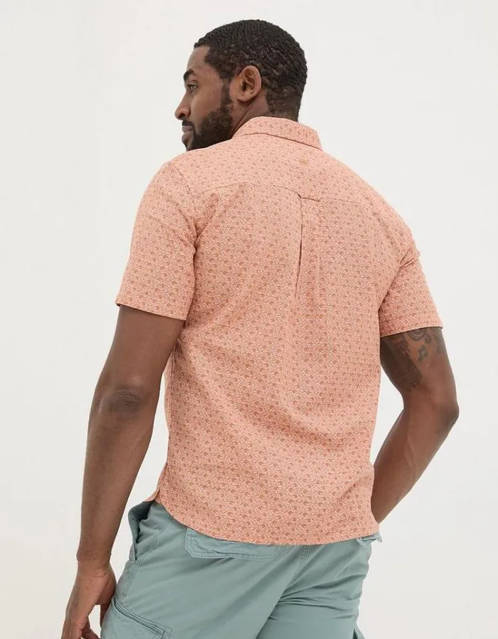 Men FatFace Shirts Star Fish Print Shirt Orange