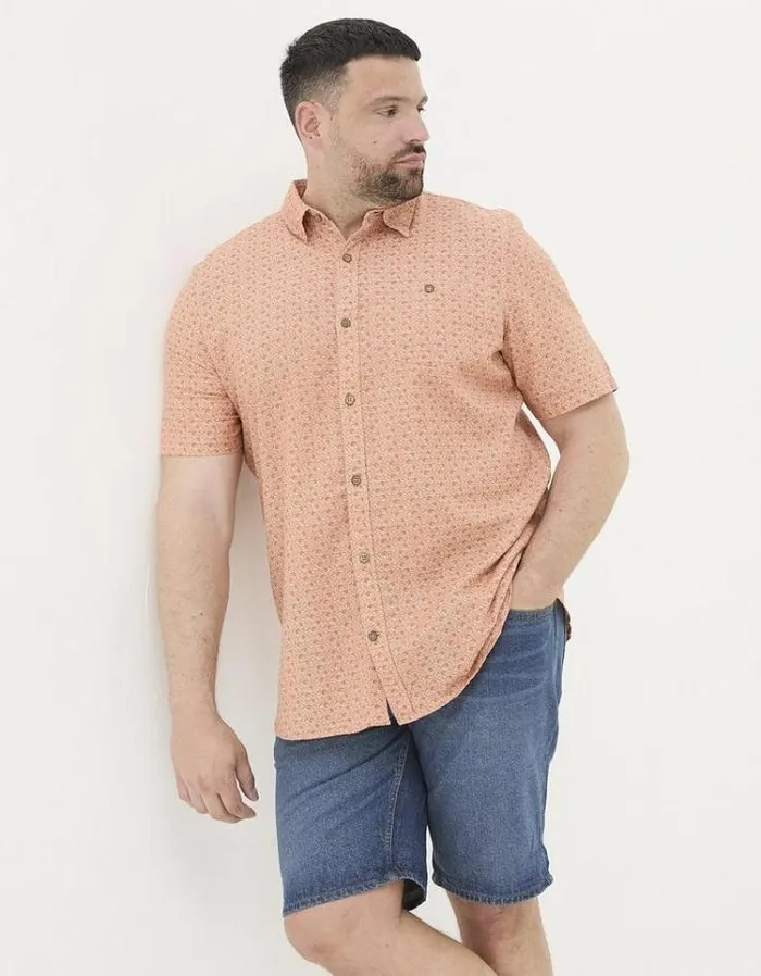 Men FatFace Shirts Star Fish Print Shirt Orange