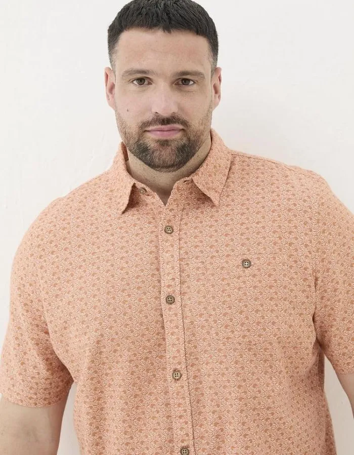 Men FatFace Shirts Star Fish Print Shirt Orange