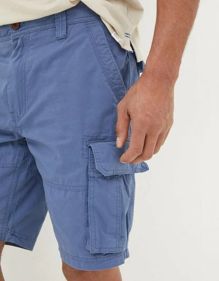 Men FatFace Shorts Bude Lightweight Cargo Shorts Washed Blue