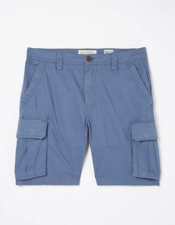Men FatFace Shorts Bude Lightweight Cargo Shorts Washed Blue