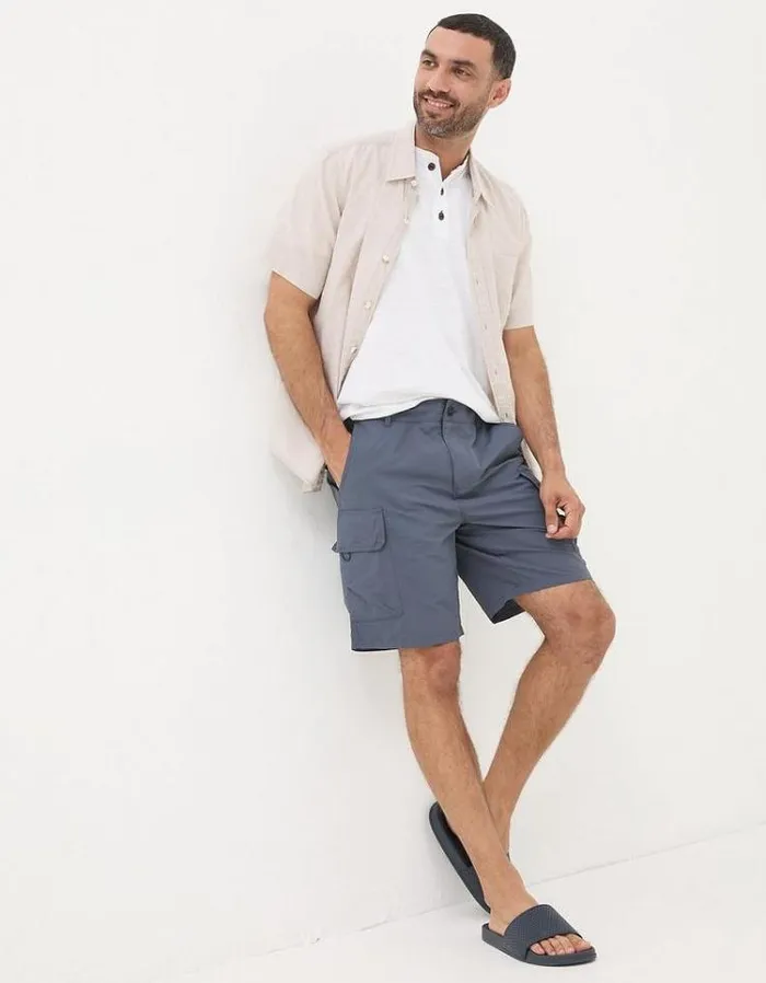 Men FatFace Shorts Snowdon Hybrid Cargo Shorts Dark Blue