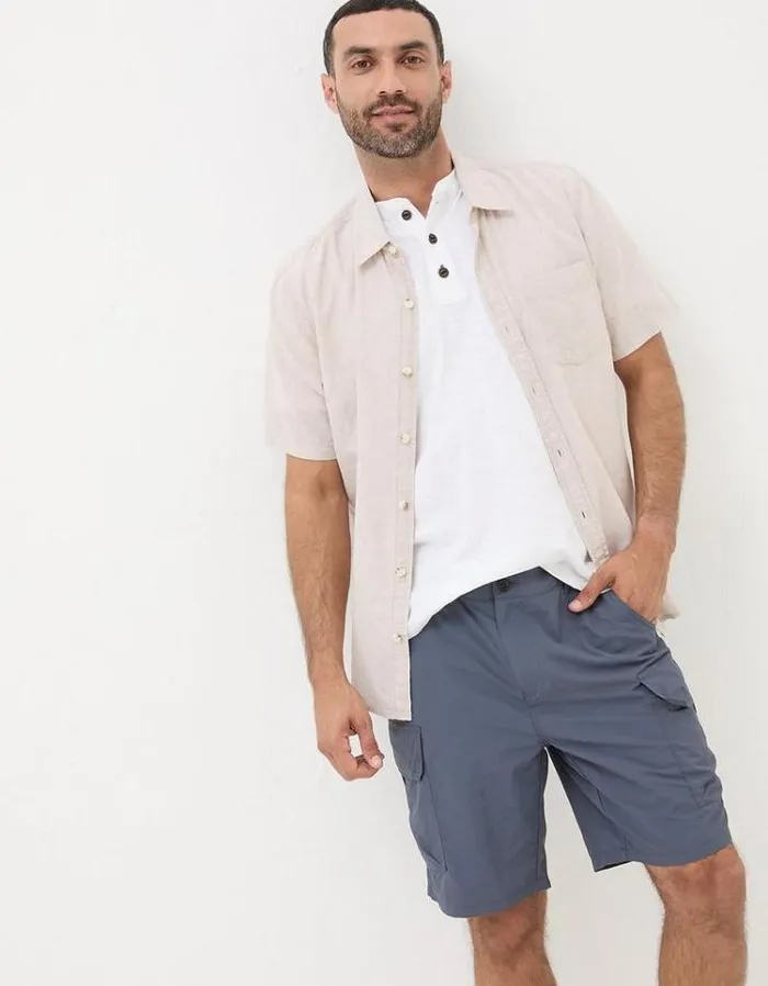 Men FatFace Shorts Snowdon Hybrid Cargo Shorts Dark Blue